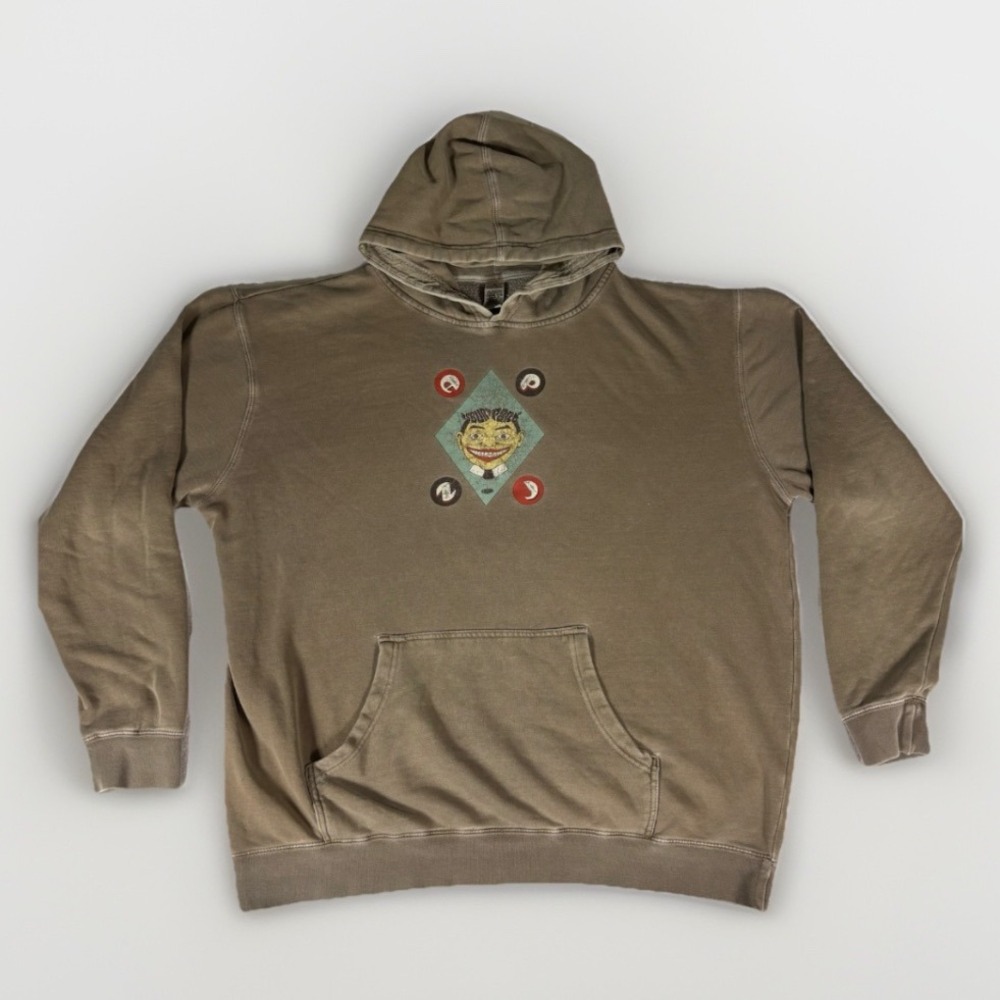 Independent Trading Company Mens XL Graphic Hoodie Asbury Park Face‎ Print Brown